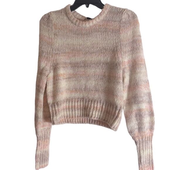 NWT Wild Fable Target Pink Peach Cream Puff Sleeve Knit Sweater Medium 📦 - Picture 8 of 8